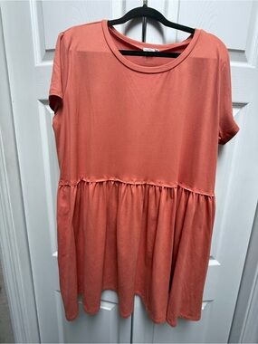 Women's Mini Babydoll Dress Peach/Orange